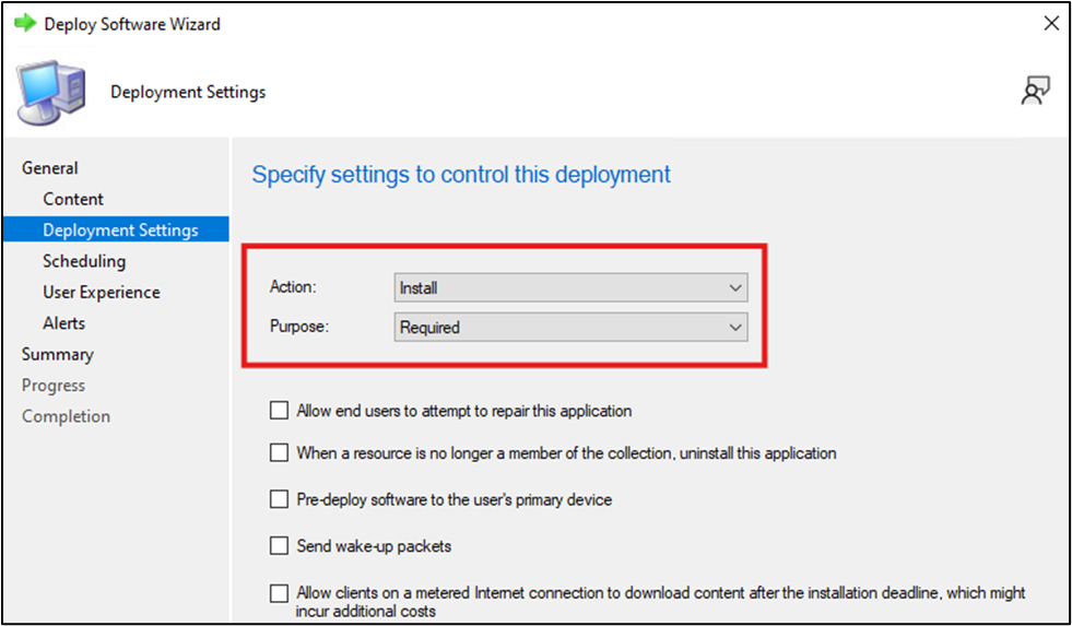 Deployment Settings